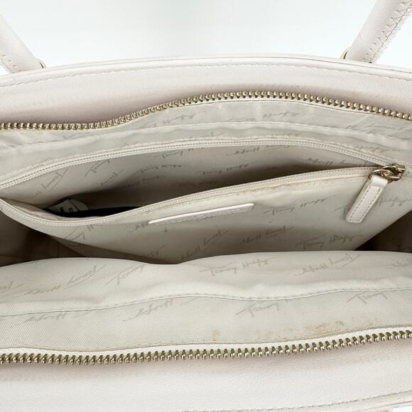 Tommy Hilfiger Tote Handbag - Canvas Large Bag with Leather Handles AW12310 - Picture 8 of 16